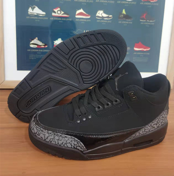 Women's Running weapon Air Jordan 3 Black shoes 0012 Women's Running weapon Air Jordan 3 Black shoes 0012